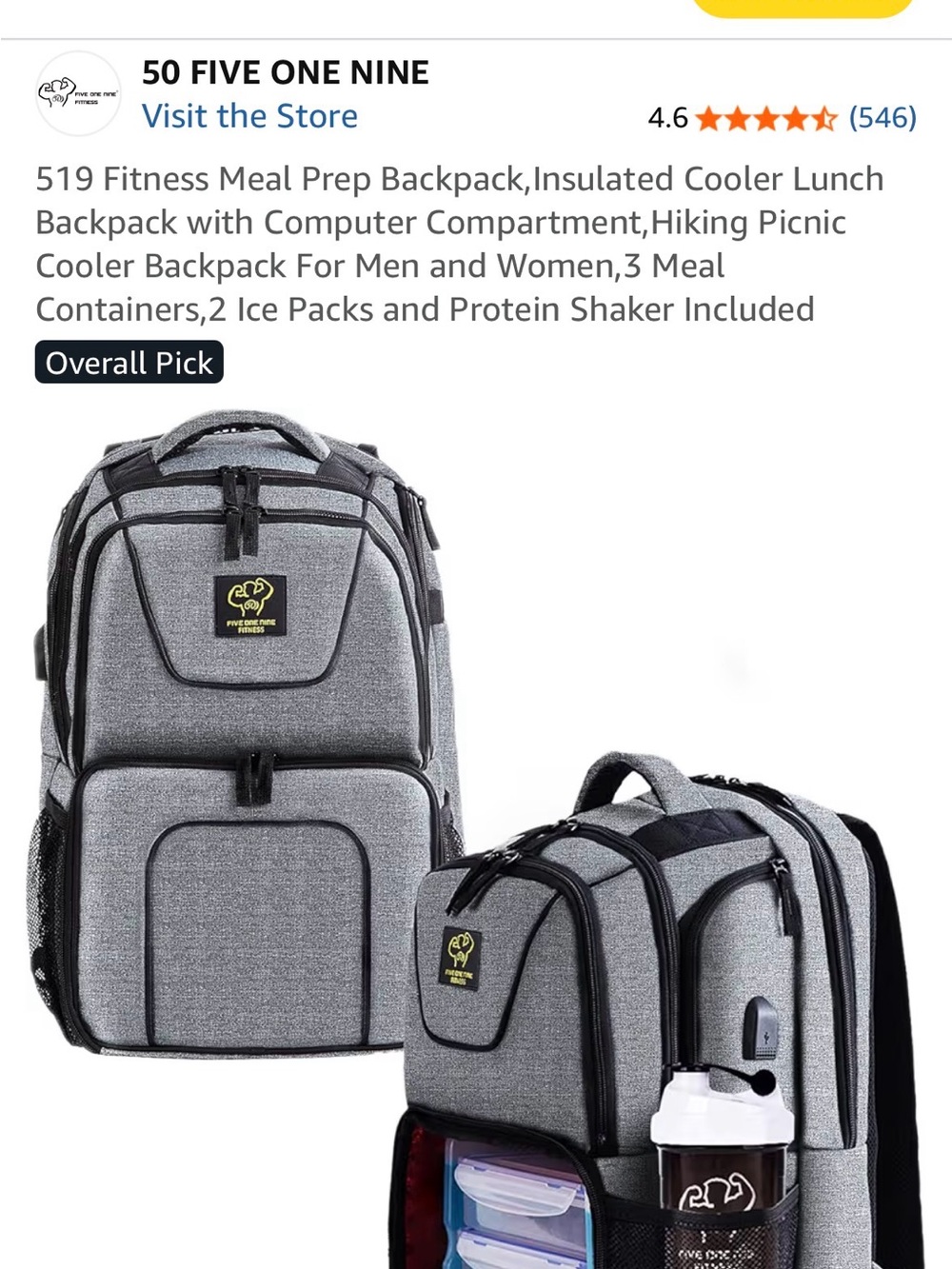 Meal Prep Backpack - gym or commute - Picture 5 of 5